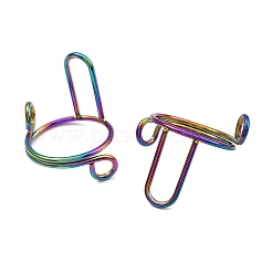 4 stücke 4 farben beschichtung (ip) 304 edelstahl bogen einstellbare ring für unisex&nbsp;RJEW-H230-03M
