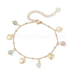 Braccialetti con ciondoli di perline rotonde di fucsite naturale&nbsp;BJEW-JB12029-02