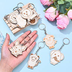 Set portachiavi in legno a tema animale&nbsp;KEYC-YWC0001-04