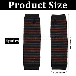 4 Paar fingerlose Strickhandschuhe aus Acrylfasergarn&nbsp;AJEW-DJ0001-58D