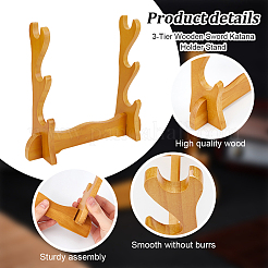 3-stufiger Präsentationsständer für Holzschwerter&nbsp;ODIS-WH0004-12