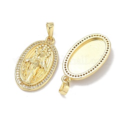 Religiöse Messinganhänger mit Mikropavé-Fassung aus klaren Zirkonia&nbsp;LS-KK-K420-01A-G