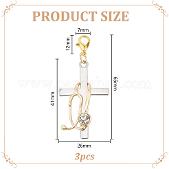 201 pendentifs décoratifs en acier inoxydable ornés de strass&nbsp;FIND-WH0366-408