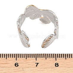 Anillos abiertos para puños de acero inoxidable 304&nbsp;RJEW-Z138-01GP-03