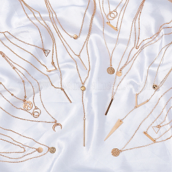 8 ensemble de colliers à 8 couches avec chaînes en alliage de 3 styles&nbsp;NJEW-AN0001-01