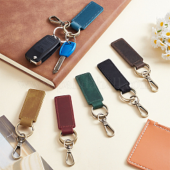 6 porte-clés en cuir de vachette bicolore&nbsp;KEYC-PH0002-15