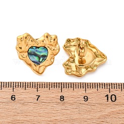 Pendientes de concha de paua natural de acero inoxidable 304&nbsp;EJEW-Z103-06G-01