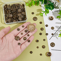 198 pièces 9 styles capuchons de perles en alliage de style tibétain&nbsp;FIND-UN0015-67