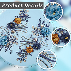 Patchs en tissu de dentelle brodée en polyester&nbsp;AJEW-WH20070-079B