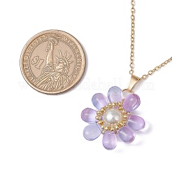 Colliers pendentifs en perles de verre et perles de verre pour femmes&nbsp;NJEW-MZ00106-08
