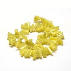 Natürlicher Zitrone Jade Nuggets Perlenstränge&nbsp;G-P073-53