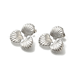 Pendientes de flor de acero inoxidable 304 para mujer&nbsp;EJEW-U027-03P