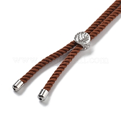 Silberarmbänder aus gedrehter Nylonschnur&nbsp;DIY-B066-03P-09