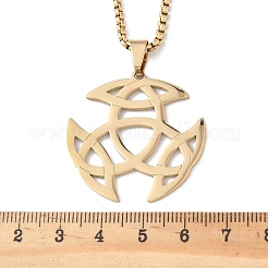 201 collane con ciondolo a forma di nodo triquetra vichingo in acciaio inossidabile&nbsp;NJEW-H065-06G