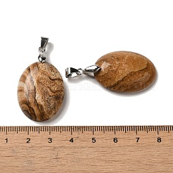 Natur Bildjaspisses Anhänger&nbsp;G-Z055-03P-25