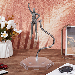 Präsentationsständer für Minifiguren aus Kunststoff mit verstellbarer Halterung aus Schlangenknochen&nbsp;ODIS-WH0070-81A
