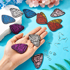 DIY Glitzer Kunstleder Flügel Ohrhänger Bastelset&nbsp;DIY-TA0010-26