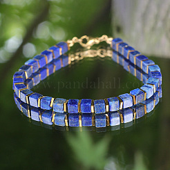 Armbänder aus natürlichen Lapislazuli-Würfelperlen&nbsp;WGC95D4-01