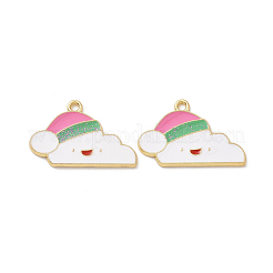 Pendentifs en émail d'alliage de placage de support de thème de noël&nbsp;PALLOY-O109-25LG