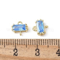 Breloques de connecteur en laiton pavé de zircone cubique&nbsp;KK-F892-53G-03