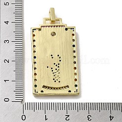 Anhänger aus Messing mit Mikropavé-Kubikzirkonia und Emaille&nbsp;KK-H458-05G-01