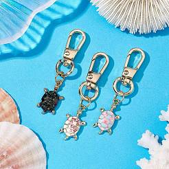 3 pendentif décoratif en alliage émaillé en forme de tortue&nbsp;KEYC-JKC00938