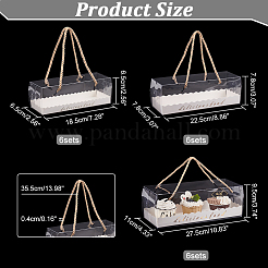18 Satz 3 Arten tragbare transparente Kunststoff-Sandwich-Halterbox für Schweizer Kuchenrollen&nbsp;CON-NB0002-13
