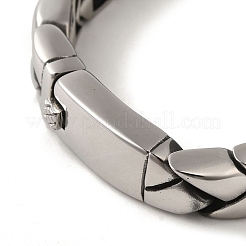 Bracciali a catena con maglie a foglia in acciaio inossidabile 304 per donne e uomini&nbsp;BJEW-Q341-04AS