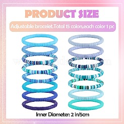 15 Stück Armbänder aus Polymer-Ton&nbsp;BJEW-SW001594