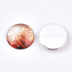 Sternenhimmel Muster gedruckt Glascabochons&nbsp;X-GGLA-N004-25mm-D71
