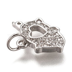 Messing micro pave klar zirkonia charme&nbsp;ZIRC-B002-50P