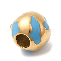 304 Edelstahl Emaille Europäische Perlen&nbsp;STAS-D153-31G