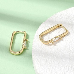 Pendientes de aro pequeños de latón con circonitas cúbicas transparentes&nbsp;EJEW-G473-03G