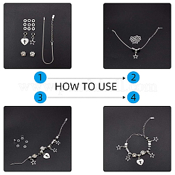 200pcs 201 perles en acier inoxydable&nbsp;STAS-HY0001-52