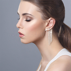 8 Stück 4 Stil Kristall Strass Kette Quaste baumeln Manschette Ohrringe&nbsp;EJEW-HY0001-02