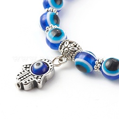 Pulseras elásticas con dijes de acero inoxidable 304&nbsp;BJEW-JB06205