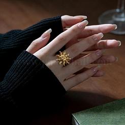 Verstellbare offene Manschettenringe aus 304 Edelstahl für Damen&nbsp;RU7636
