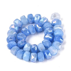 Colliers de perles en verre imitation jade craquelé électroplaqué&nbsp;EGLA-Q135-01A-C02