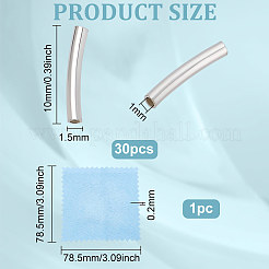 30 pz 925 perline tubolari curve in argento sterling&nbsp;STER-BC0001-79