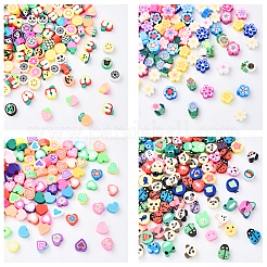 100pcs 5 Arten handgemachte Polymer-Ton-Perlen&nbsp;CLAY-YW0002-14