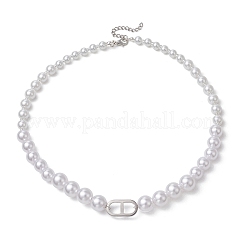 Collane di perle rotonde graduate in vetro e plastica imitazione perla&nbsp;NJEW-JN05206