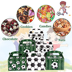 12 Stück 4 Stile rechteckige Fußball-Druckpapier-Aufbewahrungs-Süßigkeitsboxen&nbsp;CON-WH0095-58