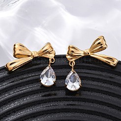 Pendientes de acero inoxidable 304 con rhinestone&nbsp;EJEW-Z098-09G