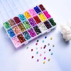 Perle di vetro crackle verniciate a spruzzo&nbsp;CCG-YW0001-02-6mm