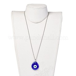 Teardrop Bunte Malerei bösen Blick Anhänger Halsketten&nbsp;NJEW-JN02322