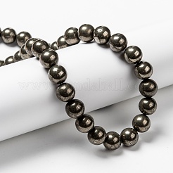 Fili di perline di pirite naturale&nbsp;G-L031-10mm-01