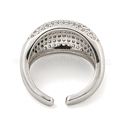 Manschettenringe aus echtem platiniertem Messing mit Mikropflaster und klarem Zirkonia&nbsp;RJEW-L113-016P-03