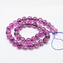 Perlas redondas teñidas de cuarzo crujido hebras&nbsp;G-K084-8mm-01A