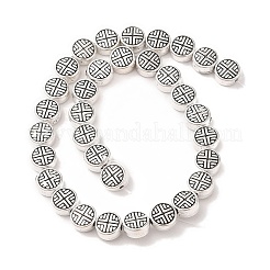 Stile tibetano rotonde piatto fili di perline in lega&nbsp;X-TIBEB-O007-09-NR