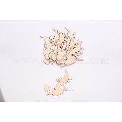 Forme de sorcière ornements de découpes en bois vierges halloween&nbsp;WOOD-L010-04